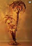Stehleuchte / Stehlampe,Goldene Palmen- 3-stmmig, 9-flammig, Blattgold