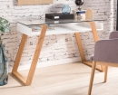Schreibtisch mit Glasplatte / Skandinavische New Style Mbel